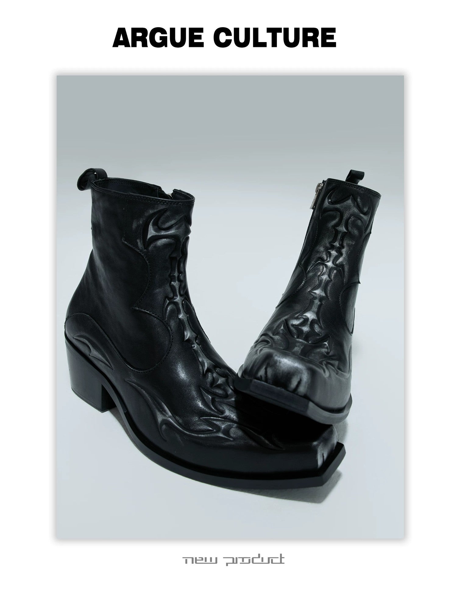 desc::embossed-spine-distressed-leather-chelsea-boots-detail-img-12