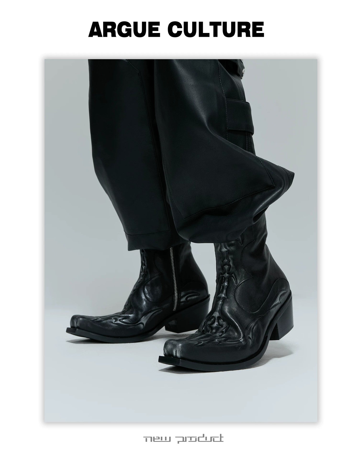 desc::embossed-spine-distressed-leather-chelsea-boots-detail-img-16