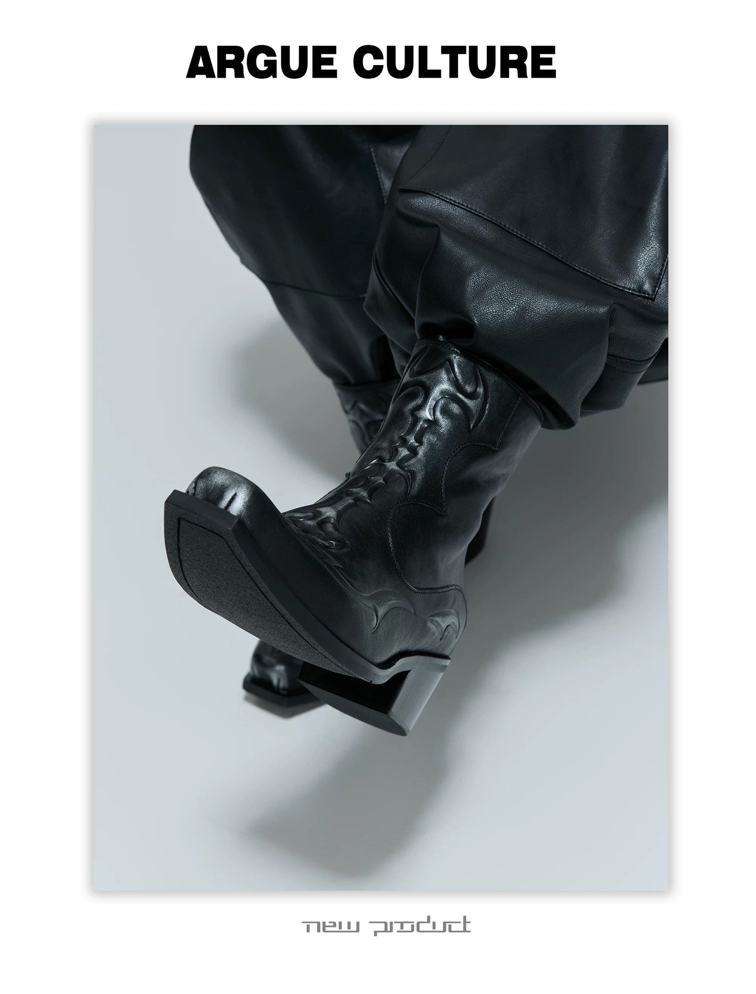 desc::embossed-spine-distressed-leather-chelsea-boots-detail-img-2