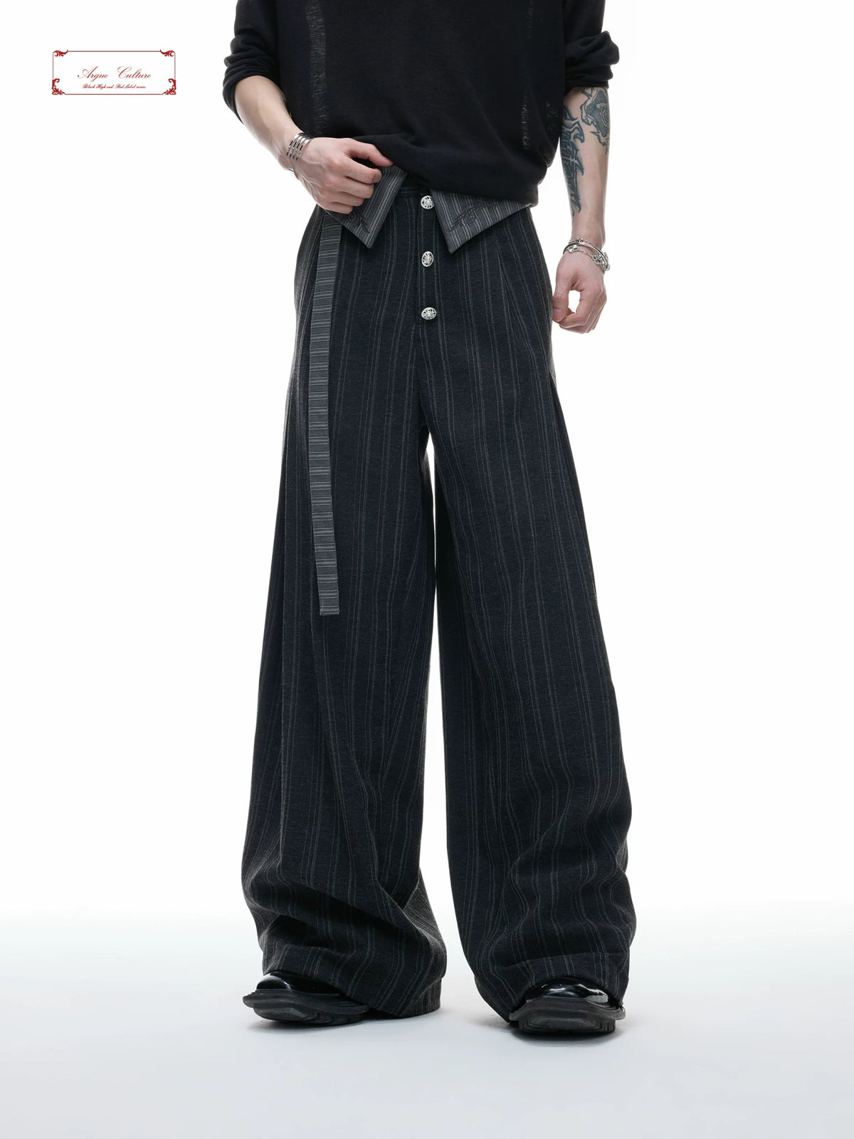 Embroidered High-Rise Wide-Leg Trousers | Relaxed - main image 1
