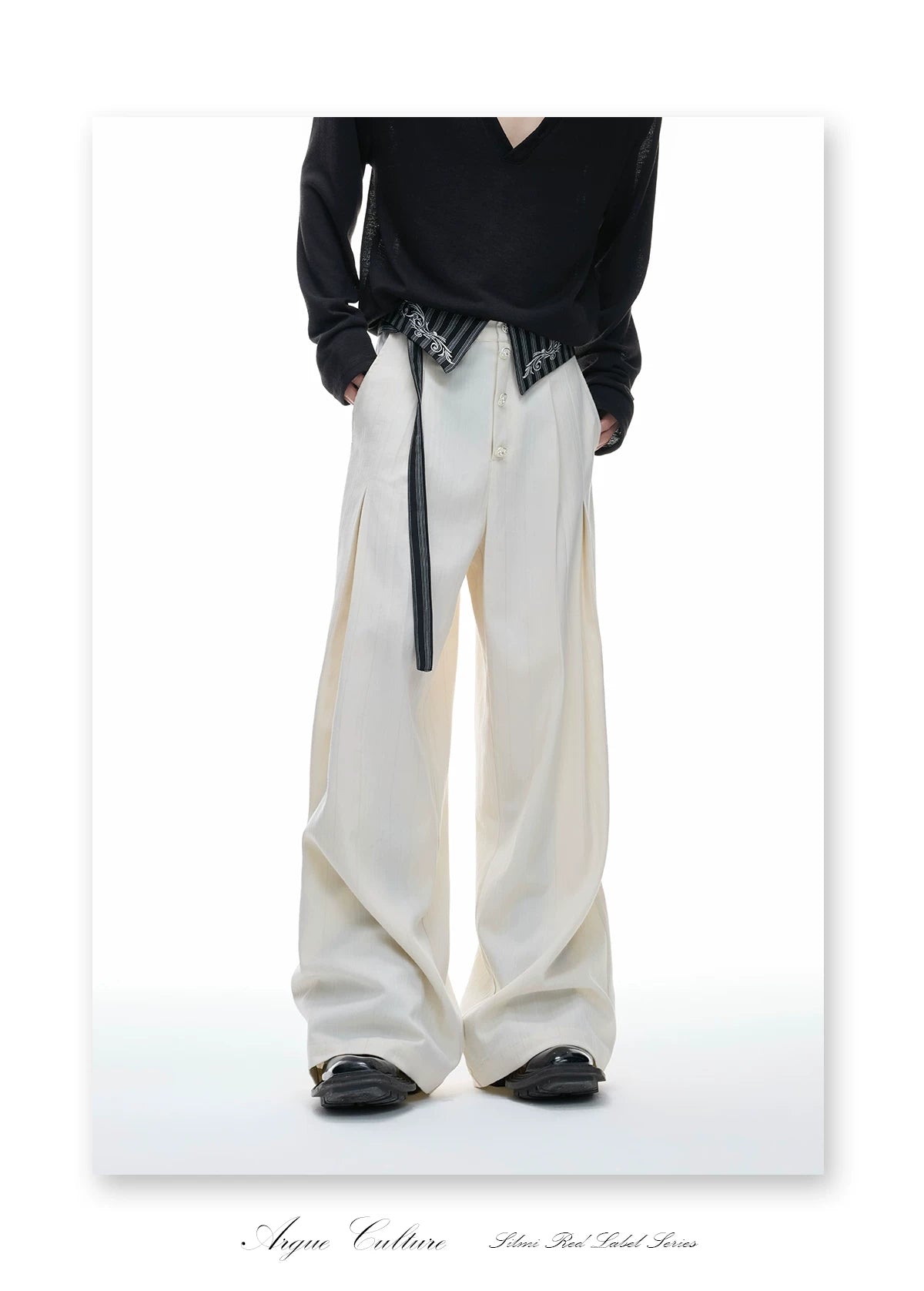 Embroidered High-Rise Wide-Leg Trousers | Relaxed - detail image 12