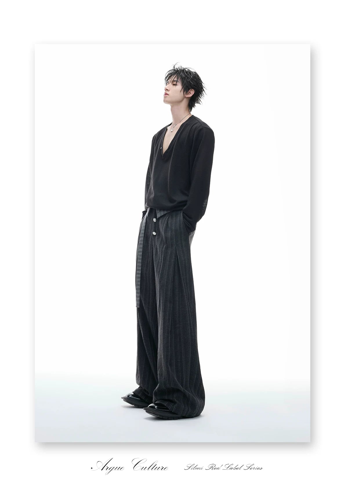 Embroidered High-Rise Wide-Leg Trousers | Relaxed - detail image 9