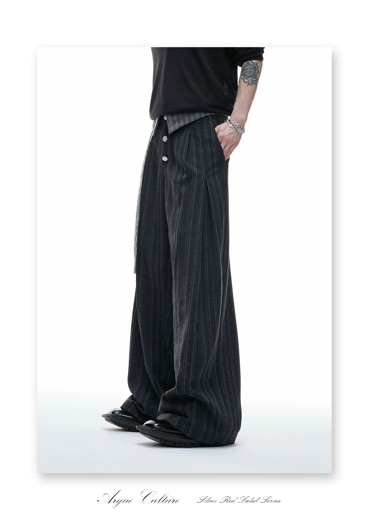 Embroidered High-Rise Wide-Leg Trousers | Relaxed - detail image 7