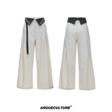Embroidered High-Rise Wide-Leg Trousers | Relaxed - White