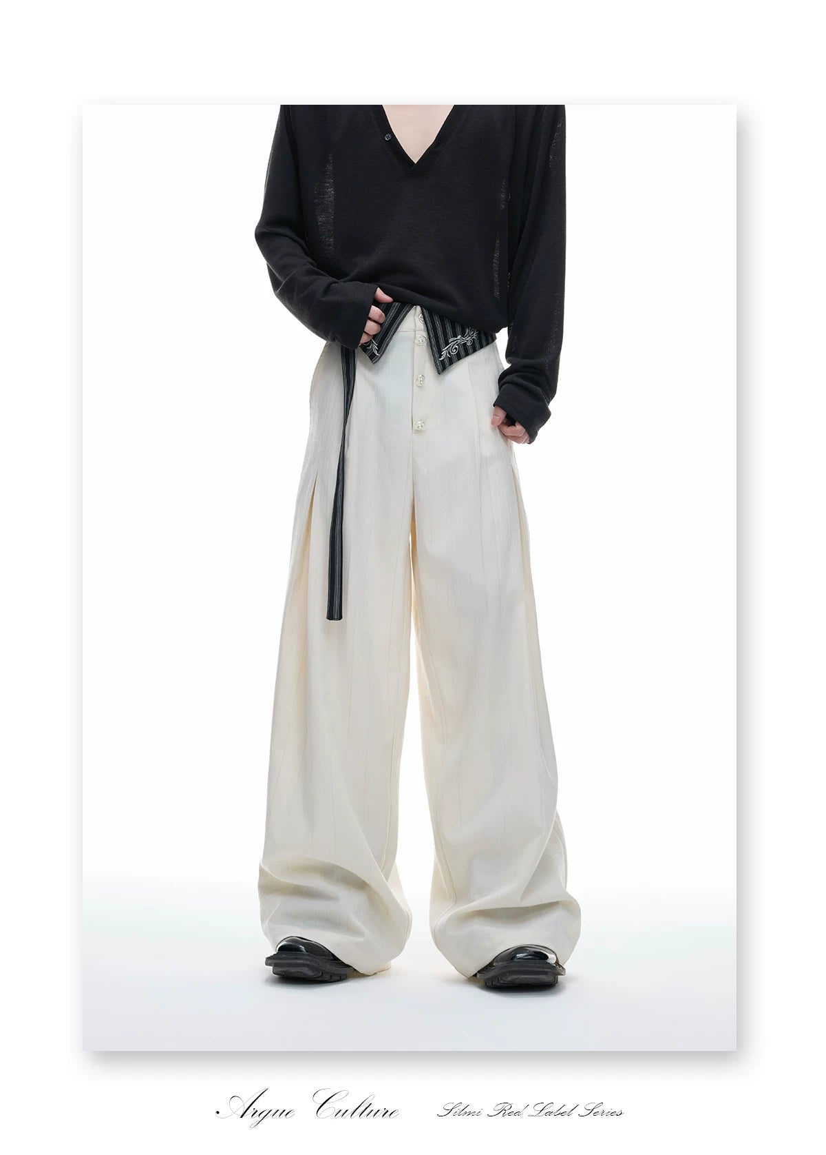 Embroidered High-Rise Wide-Leg Trousers | Relaxed - detail image 14