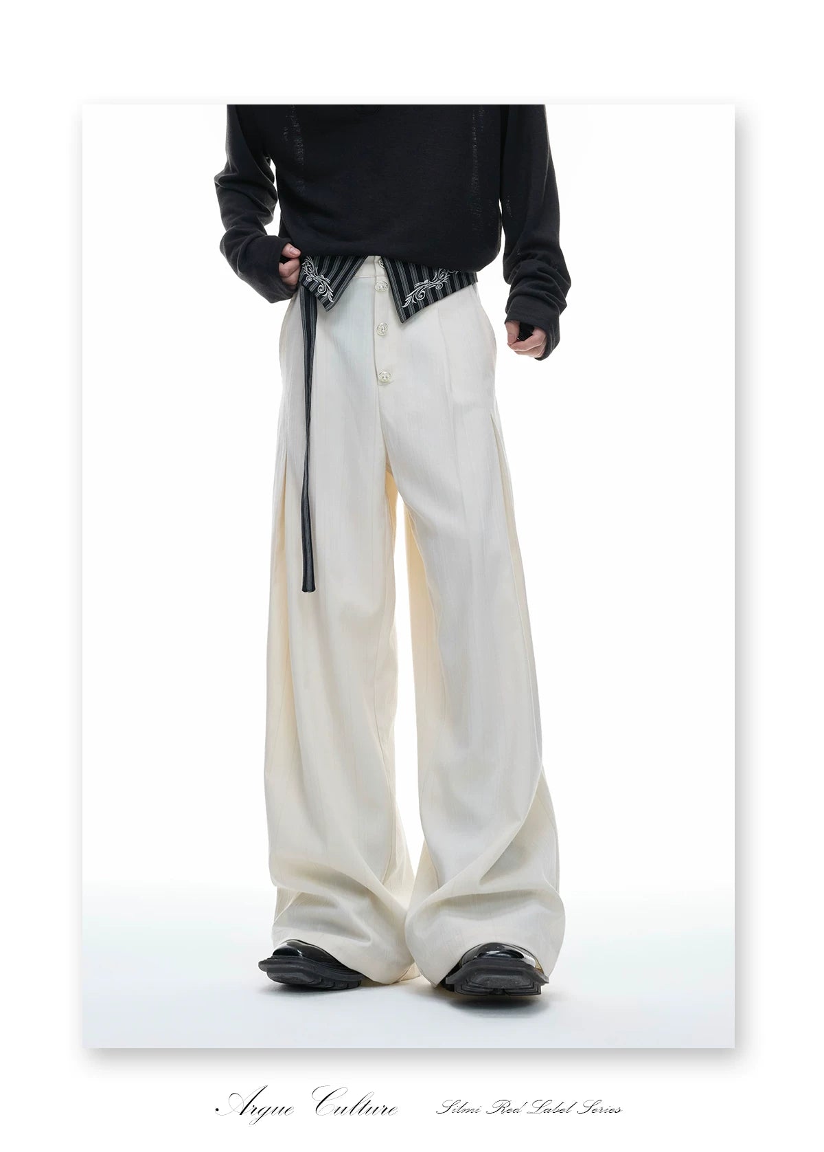 Embroidered High-Rise Wide-Leg Trousers | Relaxed - detail image 10