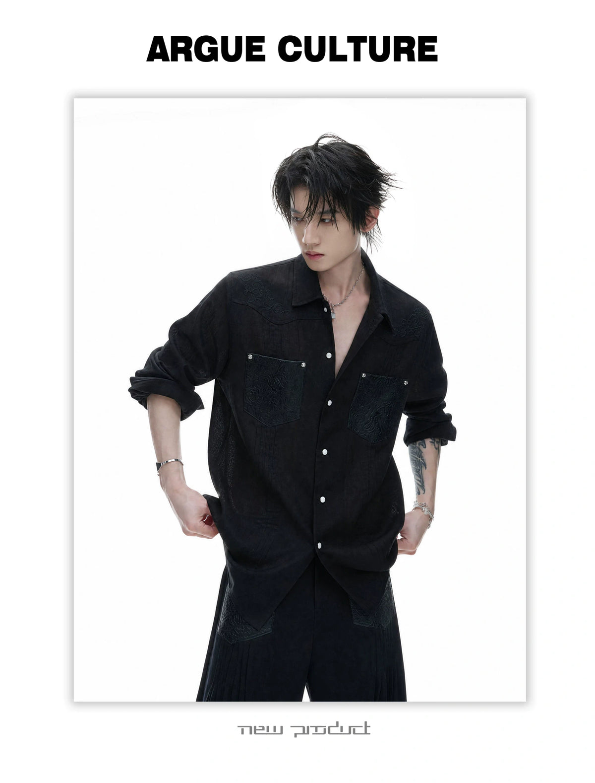 Embroidered Lyocell Linen Relaxed Shirt & Pants Set - detail image 6