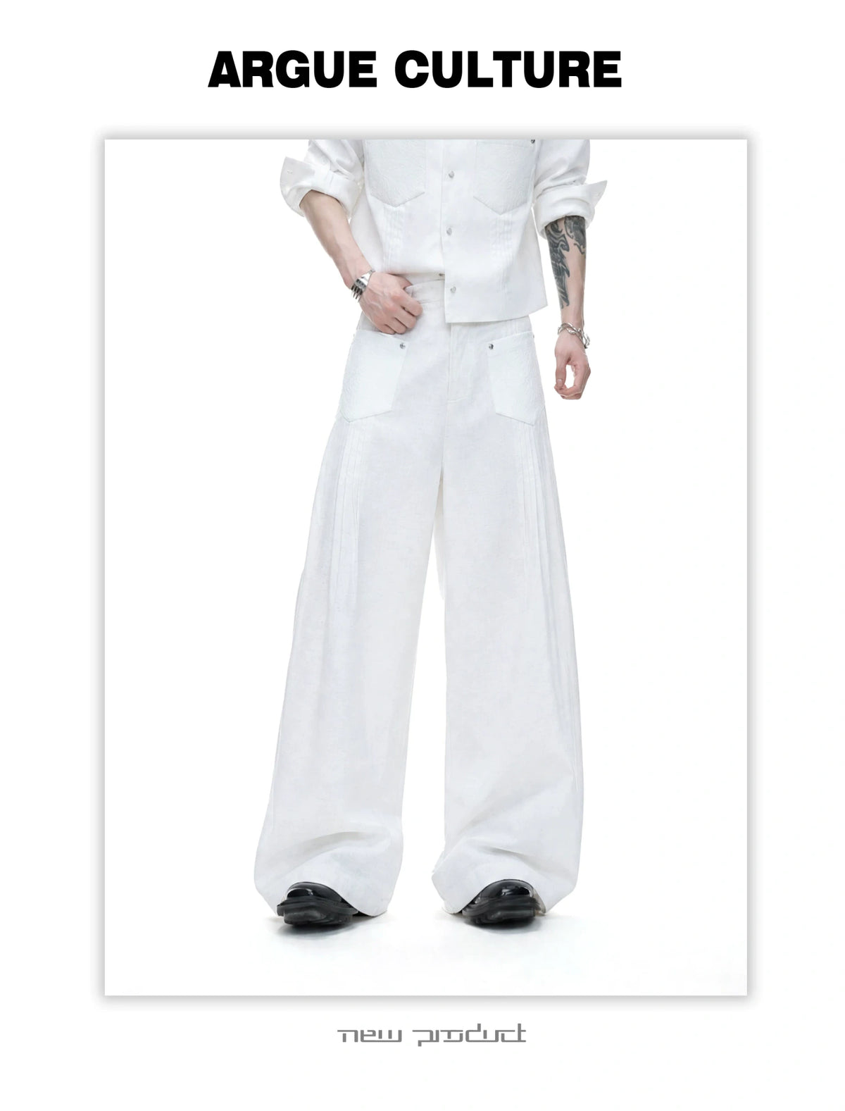 Embroidered Lyocell Linen Relaxed Shirt & Pants Set - detail image 9