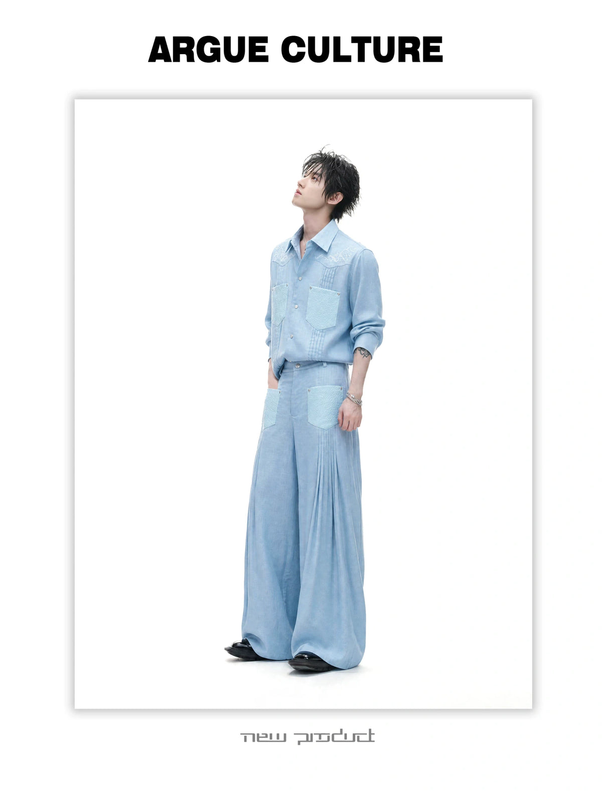 Embroidered Lyocell Linen Relaxed Shirt & Pants Set - detail image 7