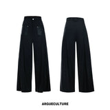 Embroidered Lyocell Linen Relaxed Shirt & Pants Set - Black Pants