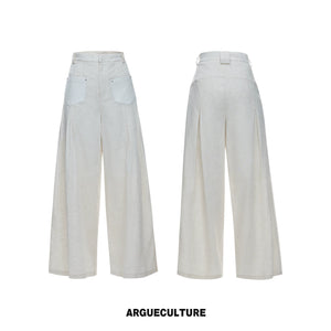 Embroidered Lyocell Linen Relaxed Shirt & Pants Set - Khaki Pants