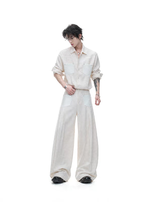 Embroidered Lyocell Linen Relaxed Shirt & Pants Set - main image 1