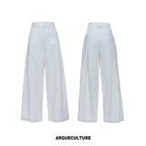 Embroidered Lyocell Linen Relaxed Shirt & Pants Set - White Pants