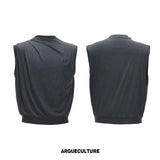 Embroidered Stretch Cotton Tank Top in Black, White & Gray - Gray