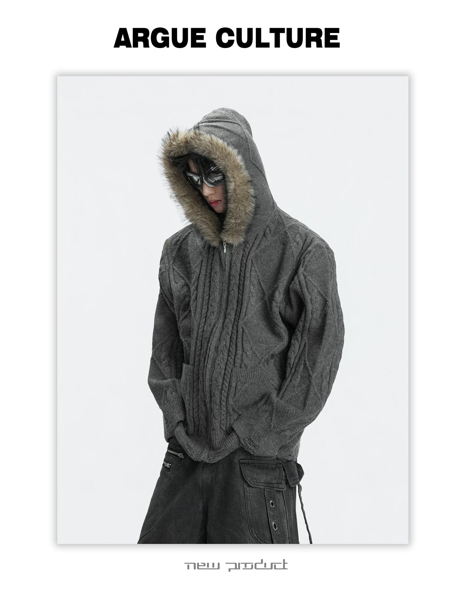 desc::faux-fur-collar-wool-knit-cardigan-streetwear-sweater-detail-img-10