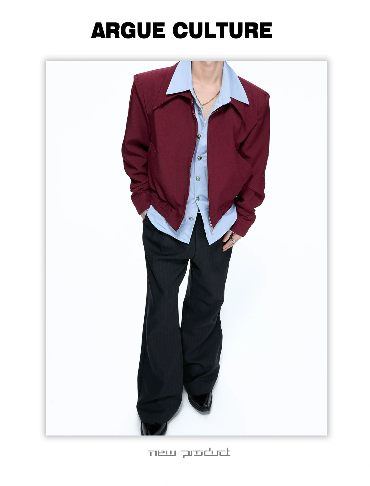 Faux-Layer Cropped Boxy Jacket with Piped Pockets - detail image 12
