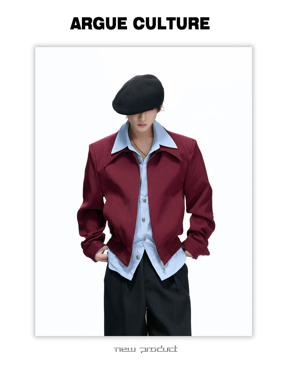 Faux-Layer Cropped Boxy Jacket with Piped Pockets - detail image 14