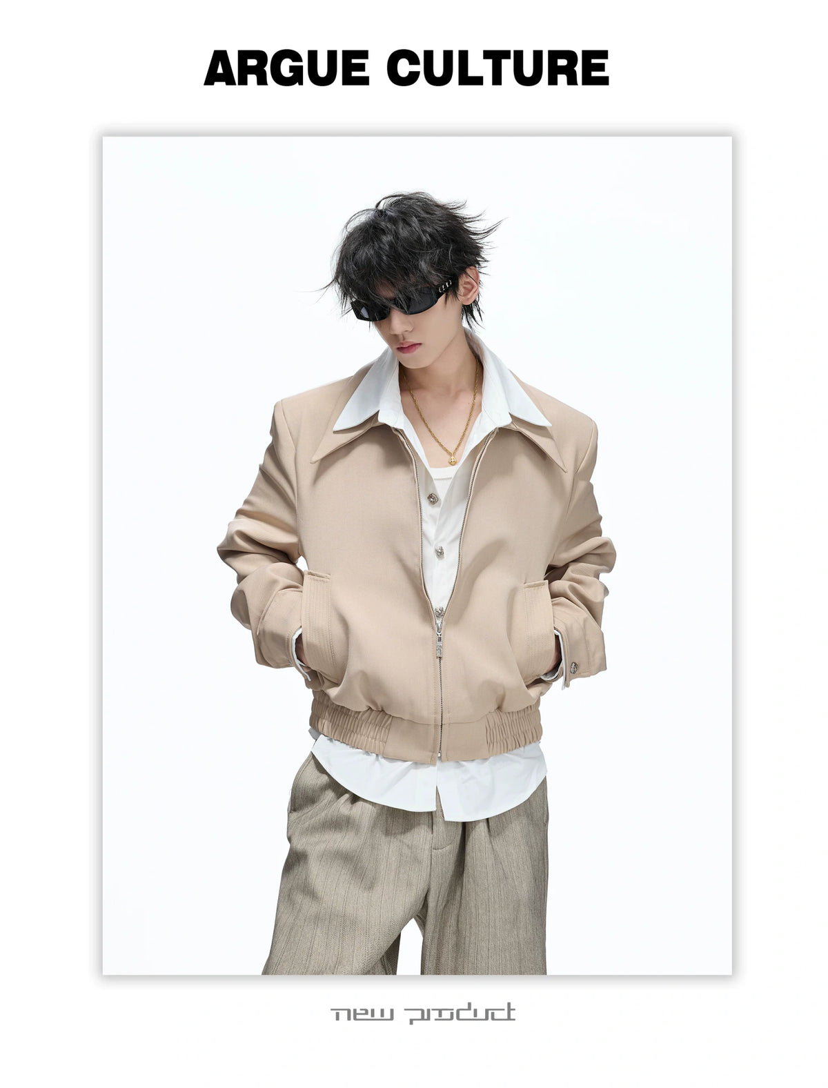 Faux-Layer Cropped Boxy Jacket with Piped Pockets - detail image 10