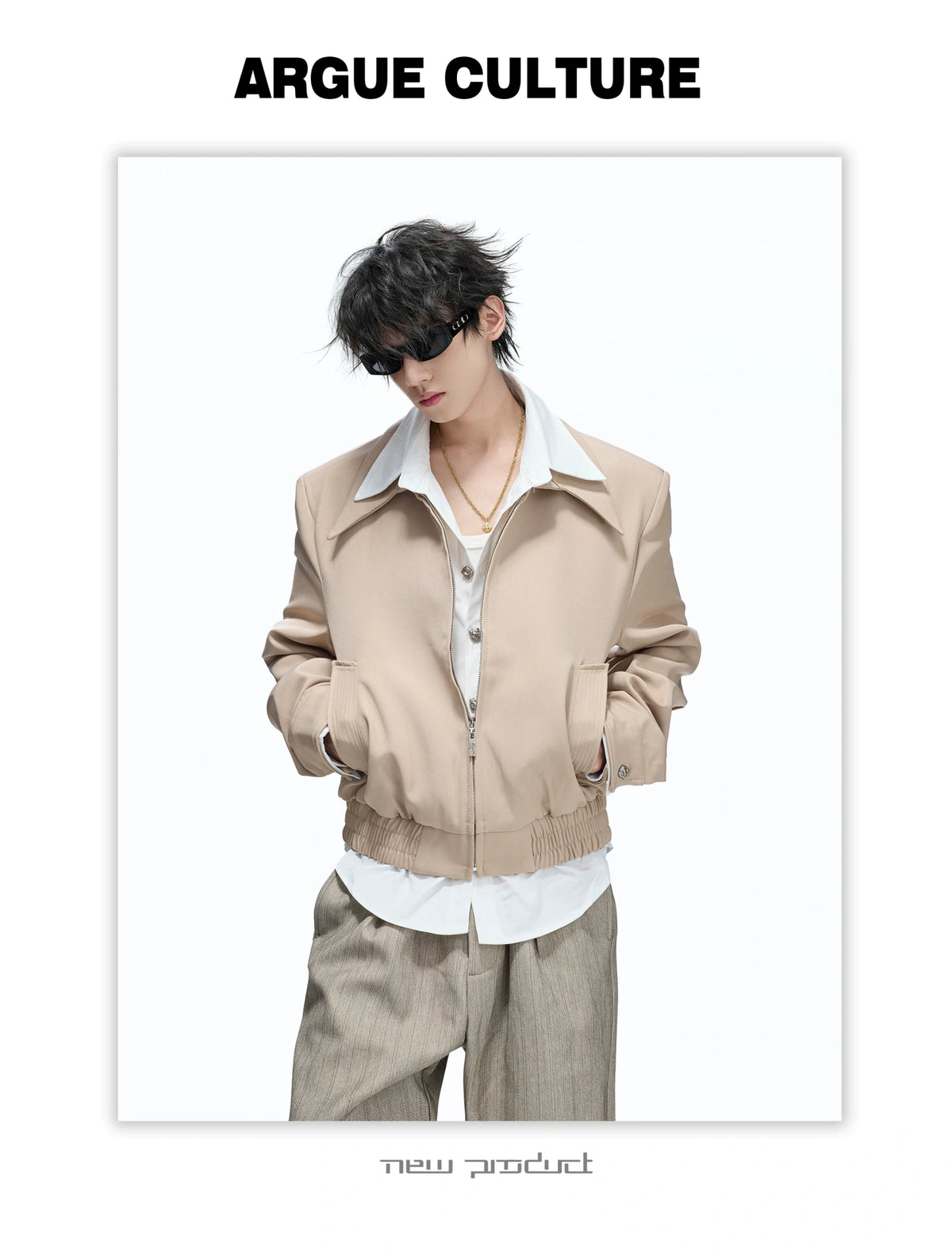 Faux-Layer Cropped Boxy Jacket with Piped Pockets - detail image 21