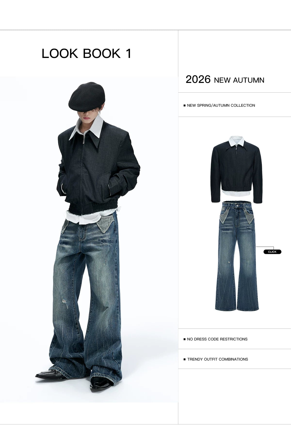 Faux-Layer Cropped Boxy Jacket with Piped Pockets - detail image 4