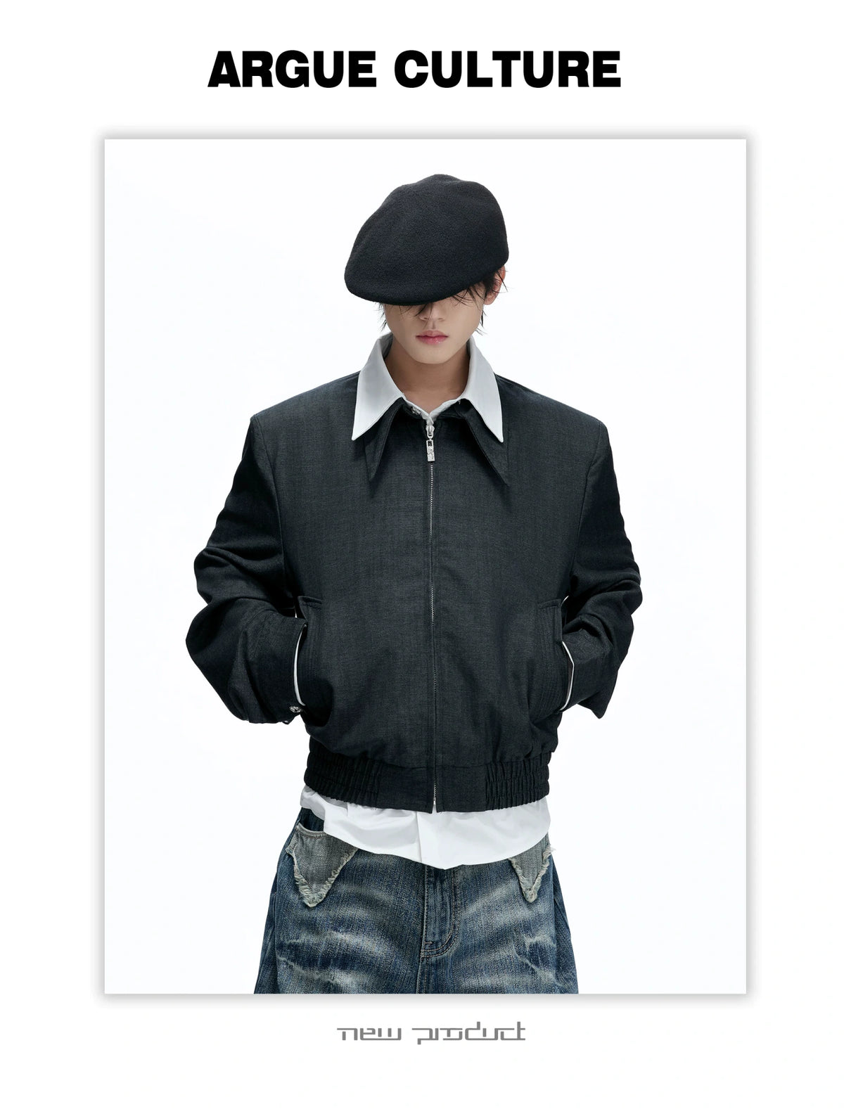 Faux-Layer Cropped Boxy Jacket with Piped Pockets - detail image 18