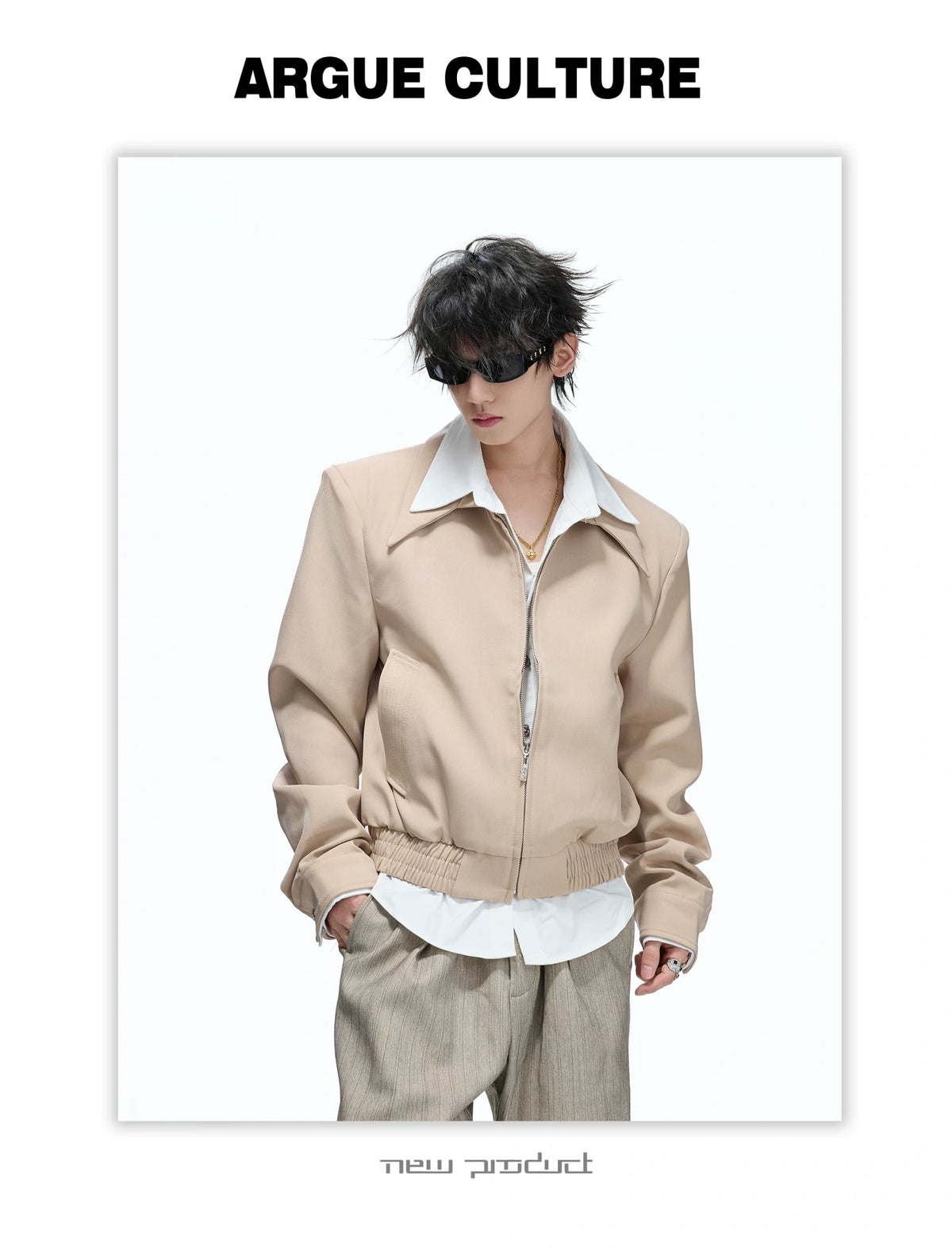 Faux-Layer Cropped Boxy Jacket with Piped Pockets - detail image 16