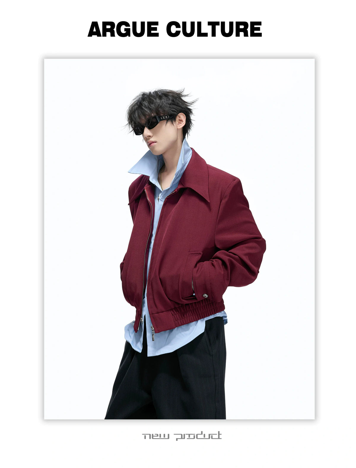Faux-Layer Cropped Boxy Jacket with Piped Pockets - detail image 6