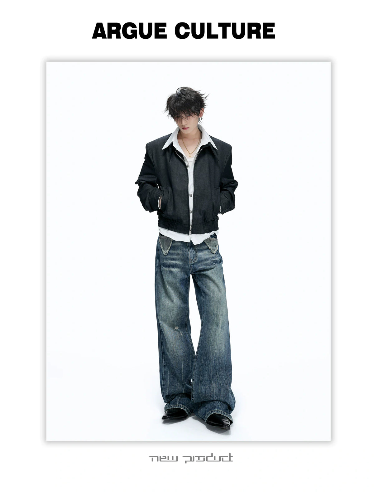 Faux-Layer Cropped Boxy Jacket with Piped Pockets - detail image 19