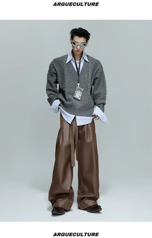 desc::faux-two-piece-cable-knit-polo-sweater-oversized-streetwear-detail-img-12