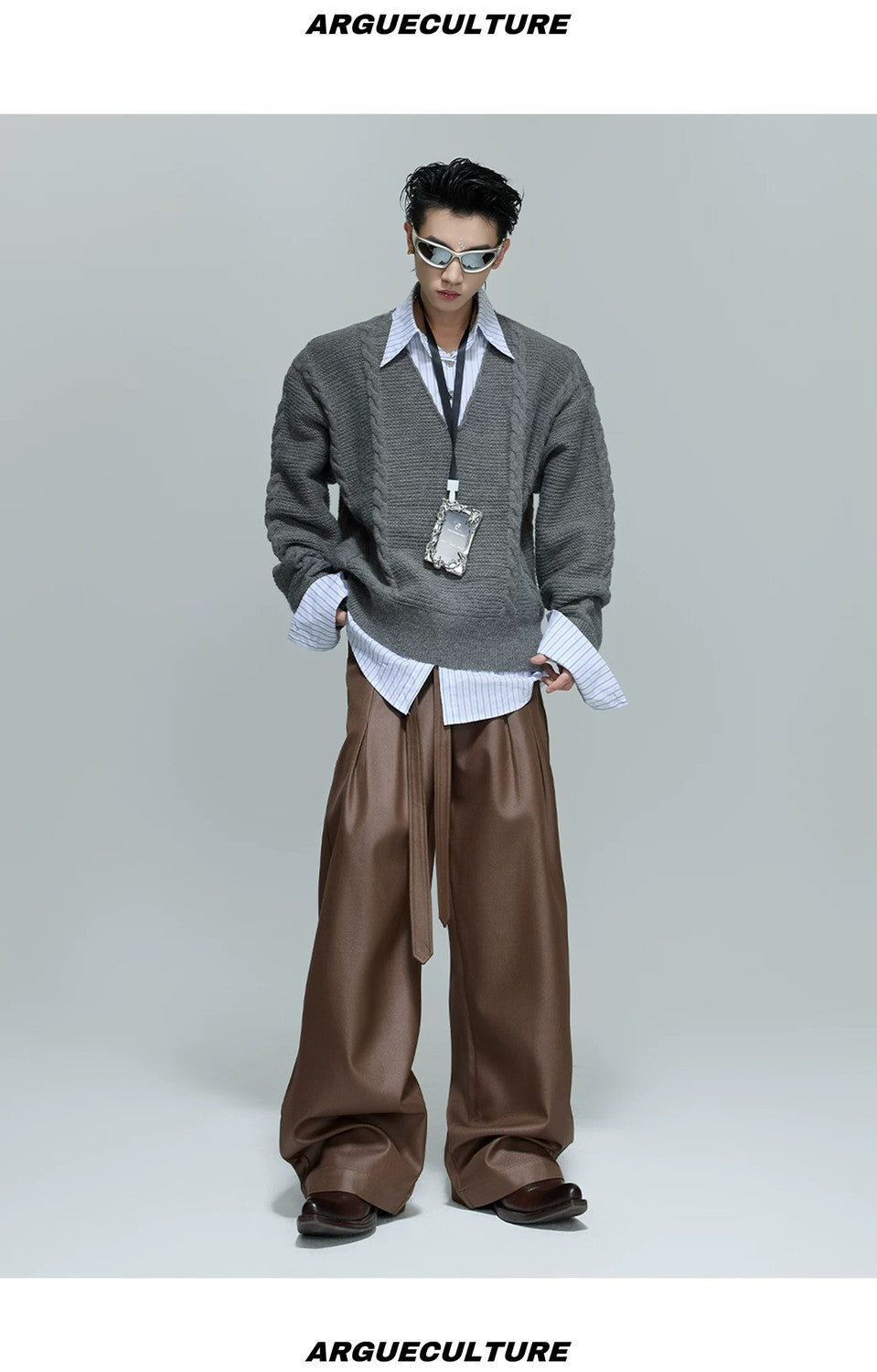 desc::faux-two-piece-cable-knit-polo-sweater-oversized-streetwear-detail-img-12