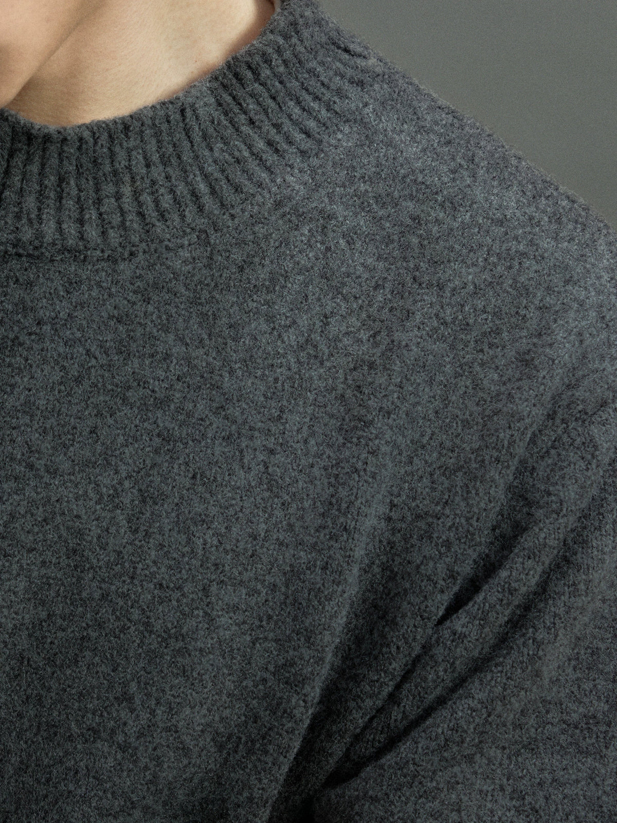 Fine-Rib Wool-Blend Knit Sweater in Black, Gray, Coffee - main image 4