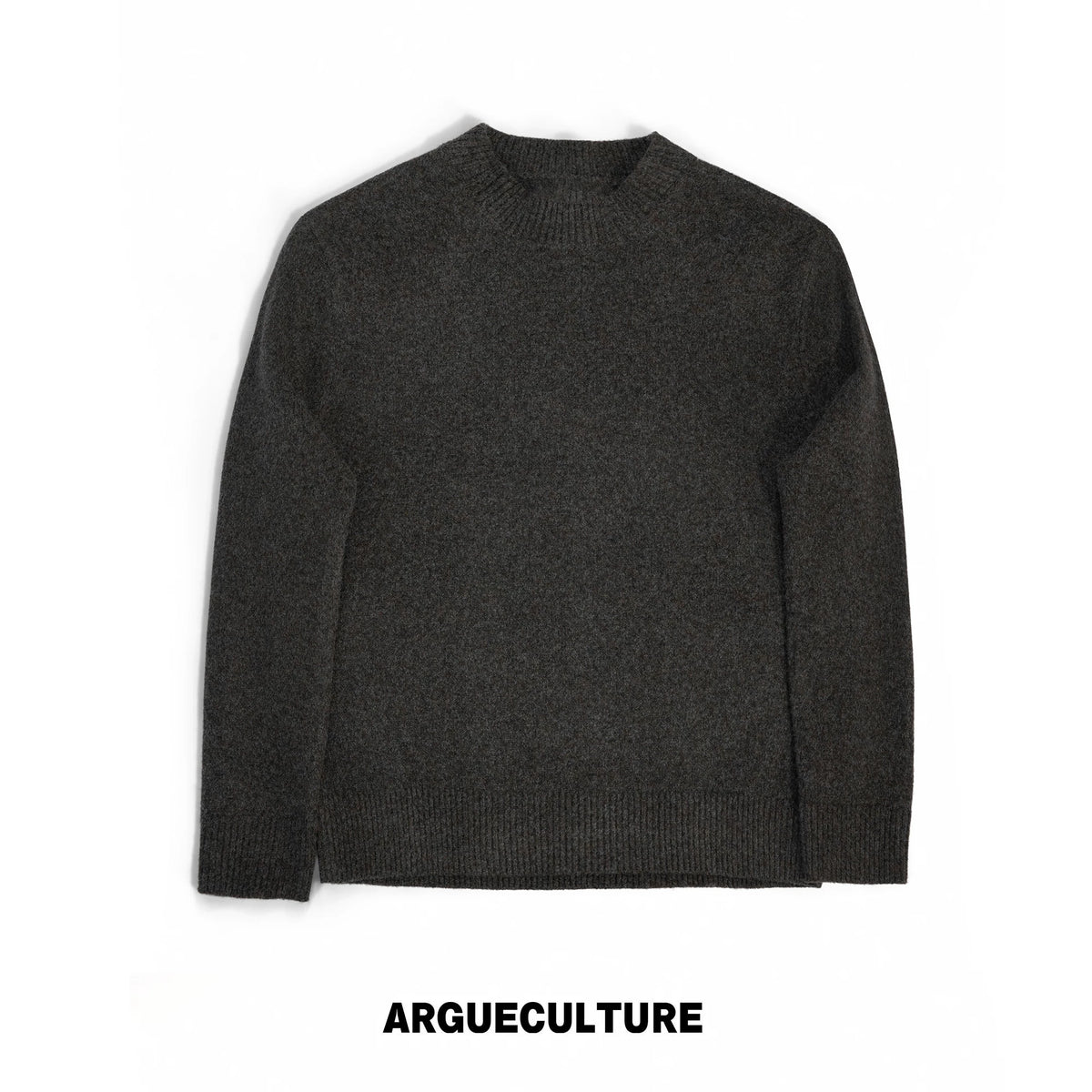 Fine-Rib Wool-Blend Knit Sweater in Black, Gray, Coffee - Brown