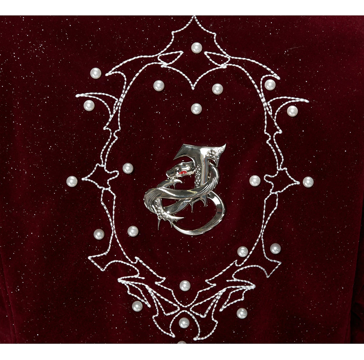 Fine-Shimmer Cropped Jacket with Metal Details - detail image 7