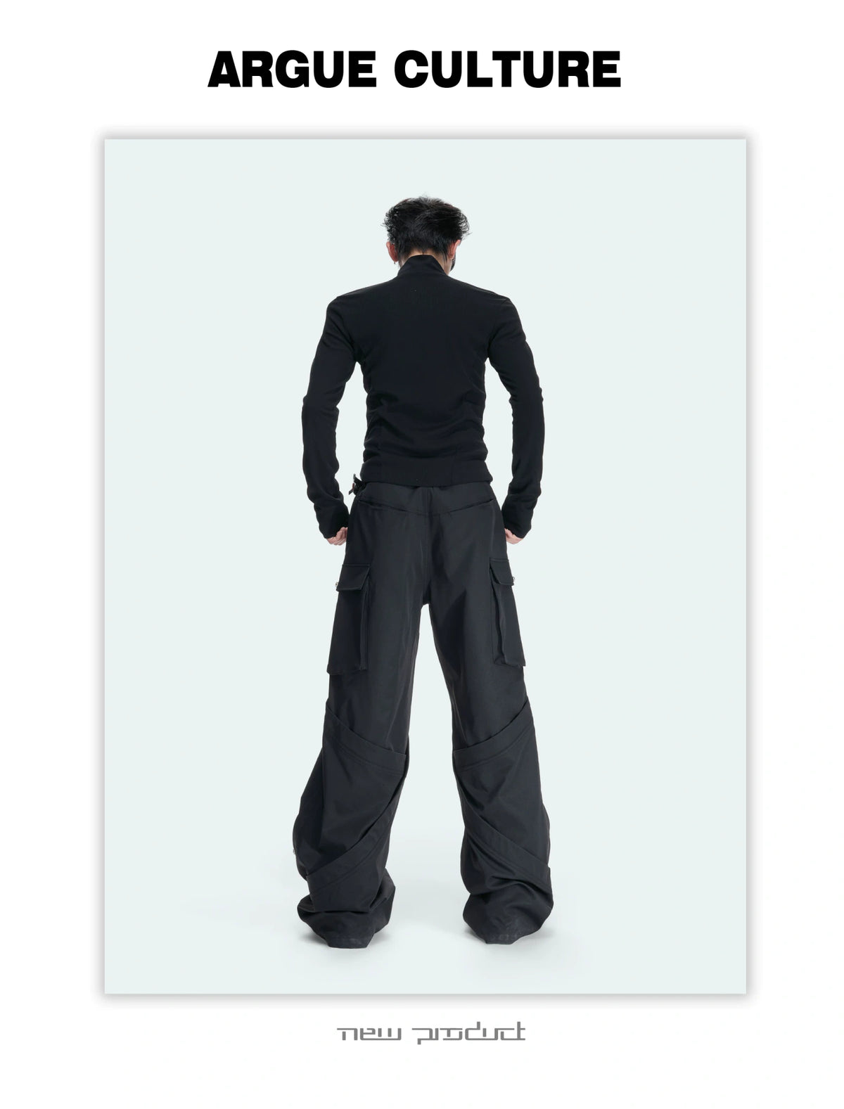 Fitted Mock Neck Long Sleeve Top with Pleated Panels - detail image 5
