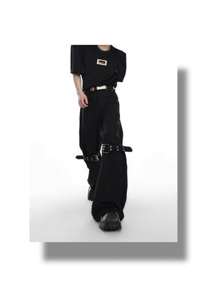 desc::flared-strapped-twill-trousers-punk-streetwear-pants-detail-img-7