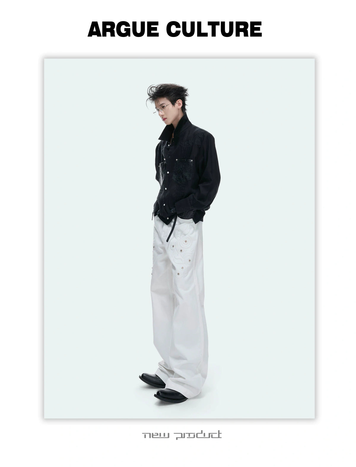 Floral Embroidered Bootcut Jeans with Carved Rivets - detail image 12