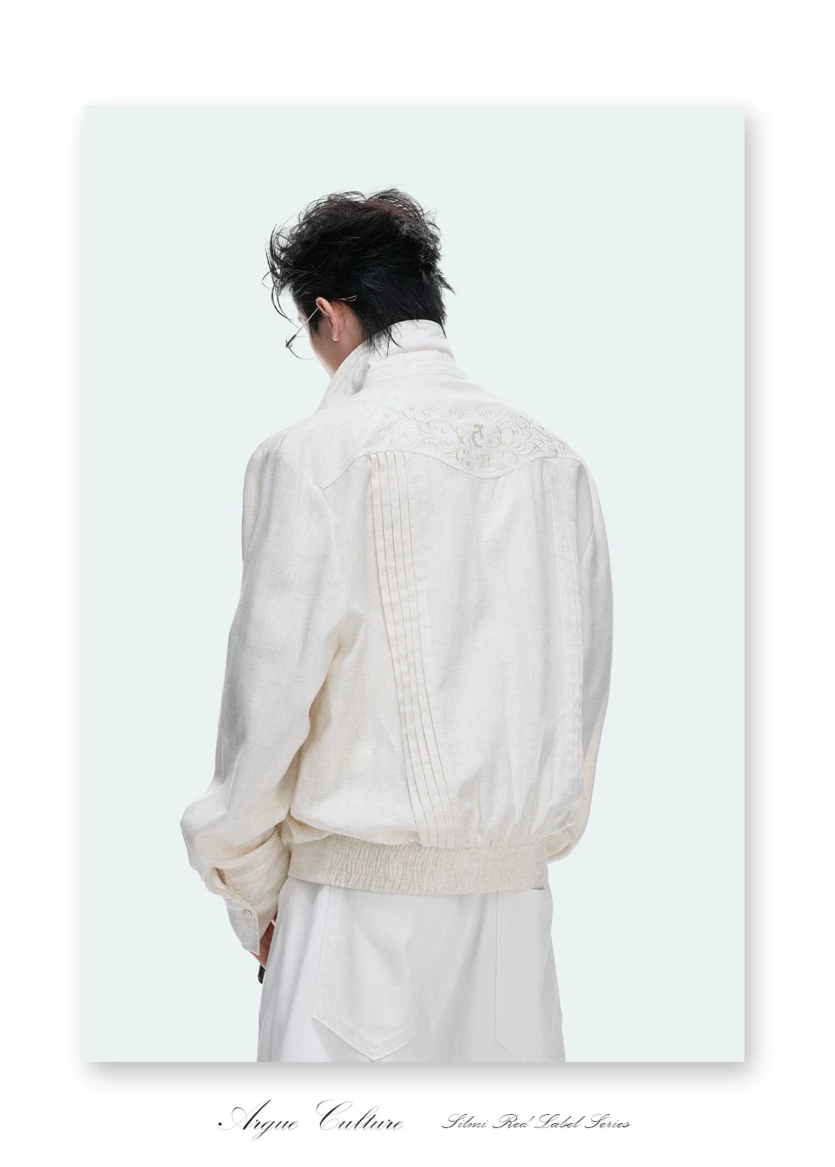 Floral Embroidered Lyocell-Linen Shirt Jacket - detail image 15