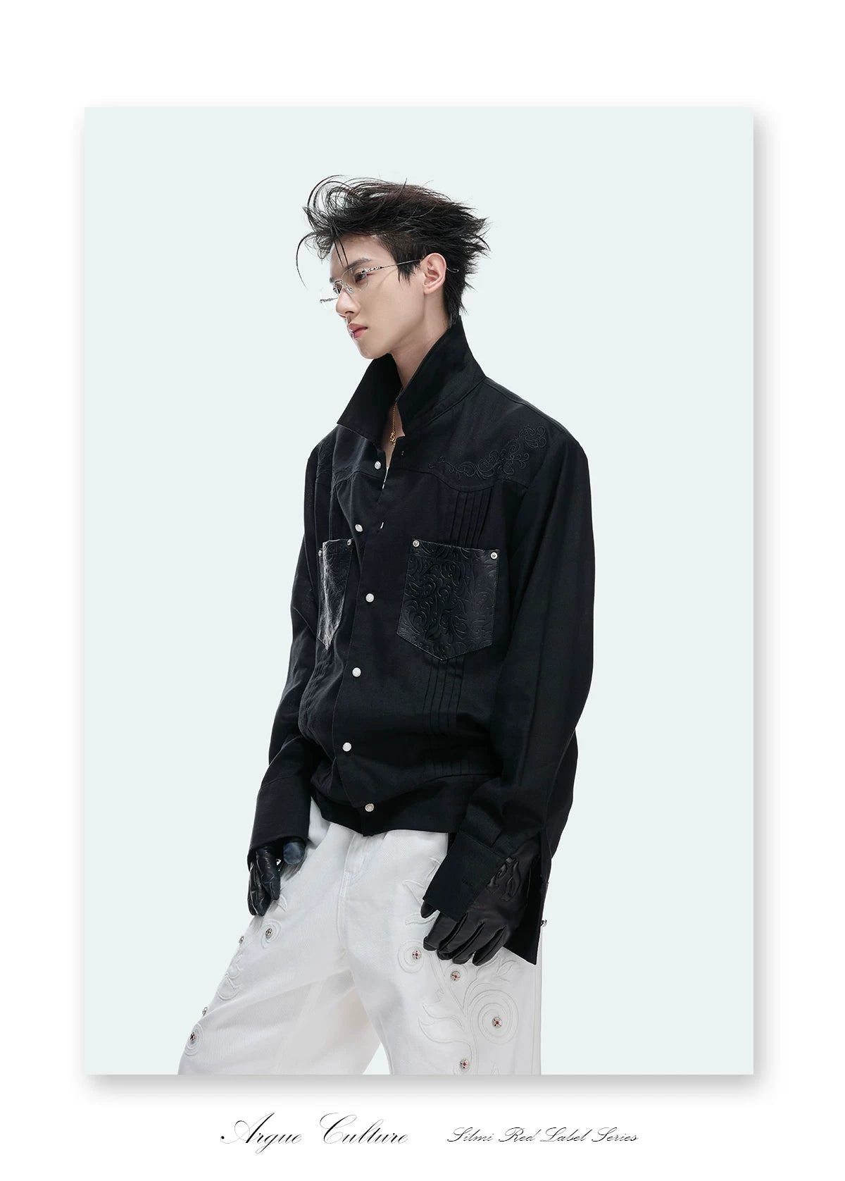 Floral Embroidered Lyocell-Linen Shirt Jacket - detail image 10