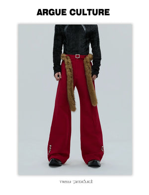 desc::fur-trimmed-flare-slim-wool-trousers-for-men-detail-img-11