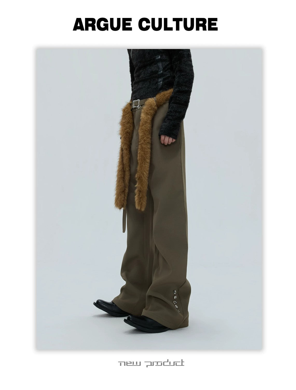 desc::fur-trimmed-flare-slim-wool-trousers-for-men-detail-img-15