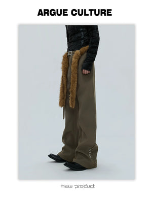 desc::fur-trimmed-flare-slim-wool-trousers-for-men-detail-img-15