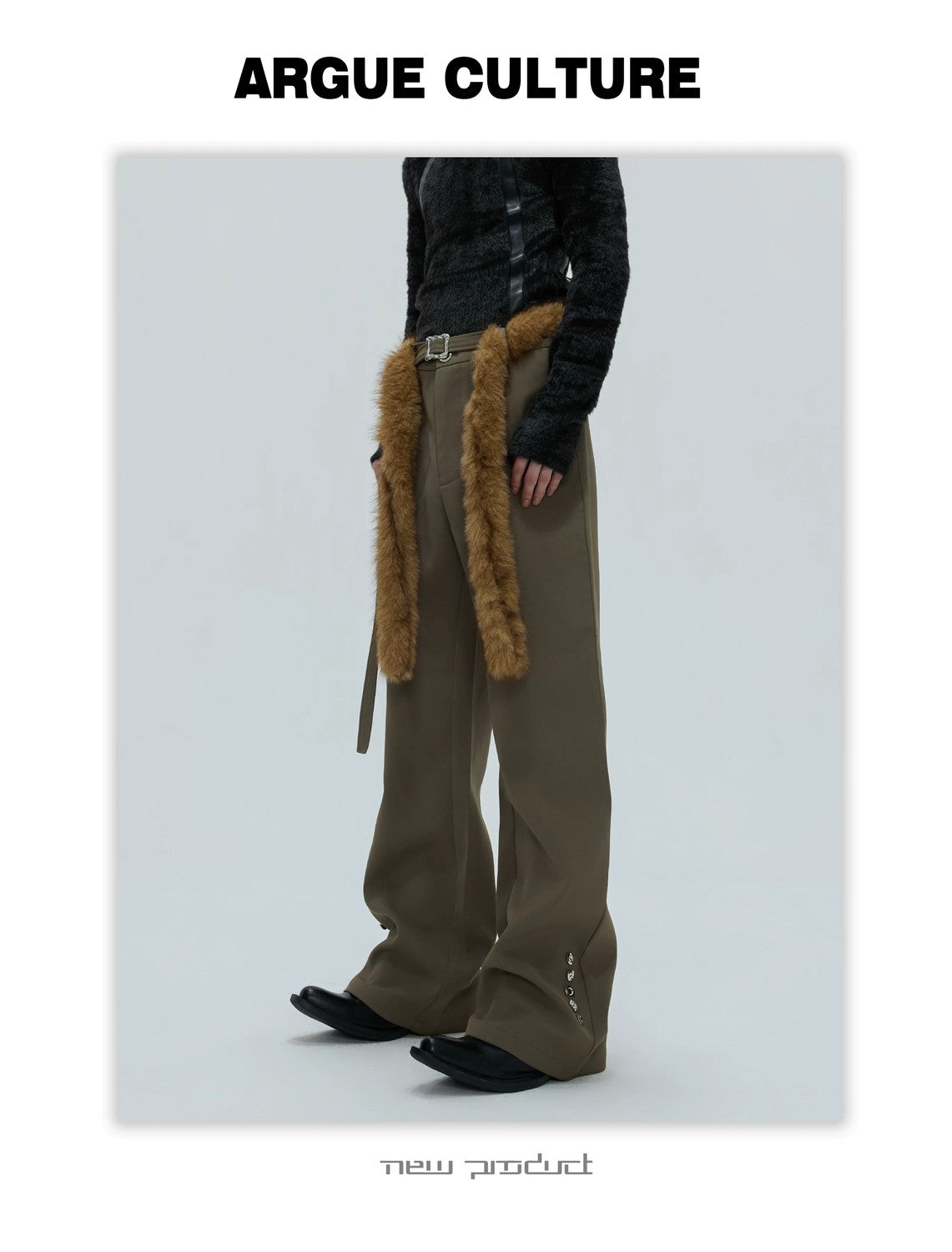 desc::fur-trimmed-flare-slim-wool-trousers-for-men-detail-img-16