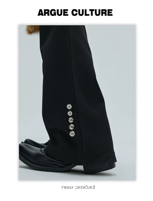 desc::fur-trimmed-flare-slim-wool-trousers-for-men-detail-img-7