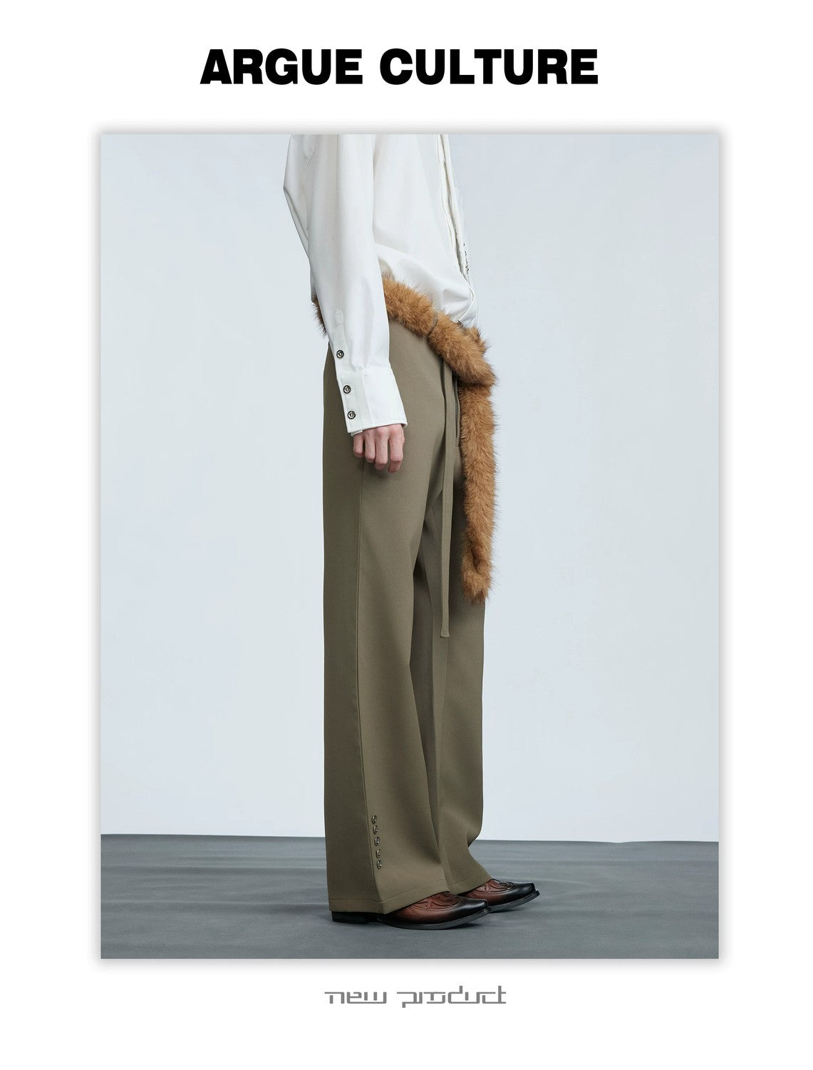 desc::fur-trimmed-flare-slim-wool-trousers-for-men-detail-img-9