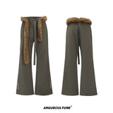 fur-trimmed-flare-slim-wool-trousers-for-men-red