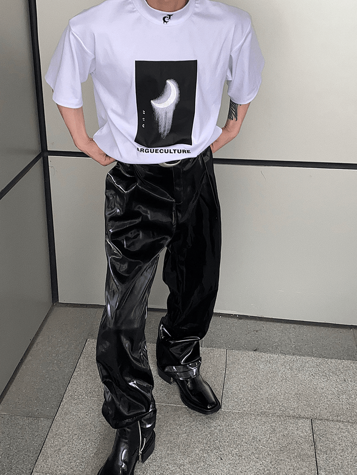 Futuristic Liquid - Feel Faux Leather Pants | Punk Loose Trousers - ArguE CulturE