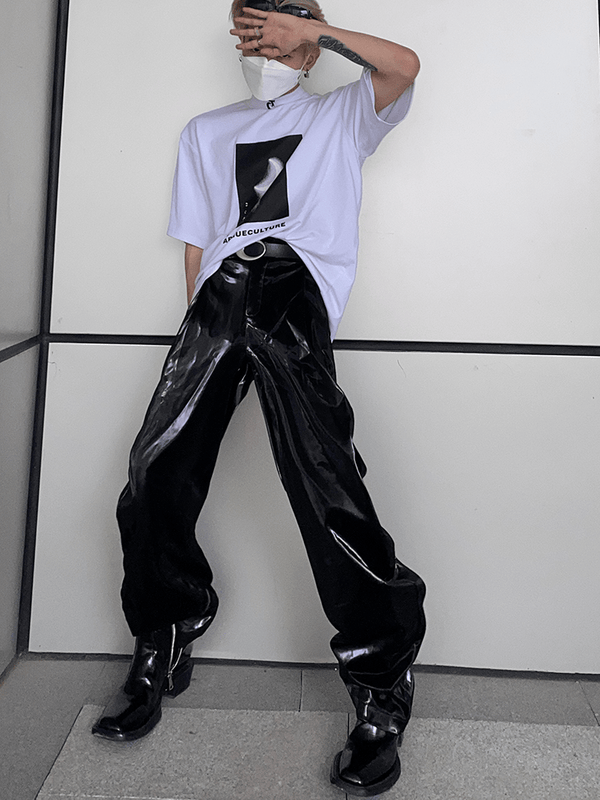 Futuristic Liquid - Feel Faux Leather Pants | Punk Loose Trousers - ArguE CulturE