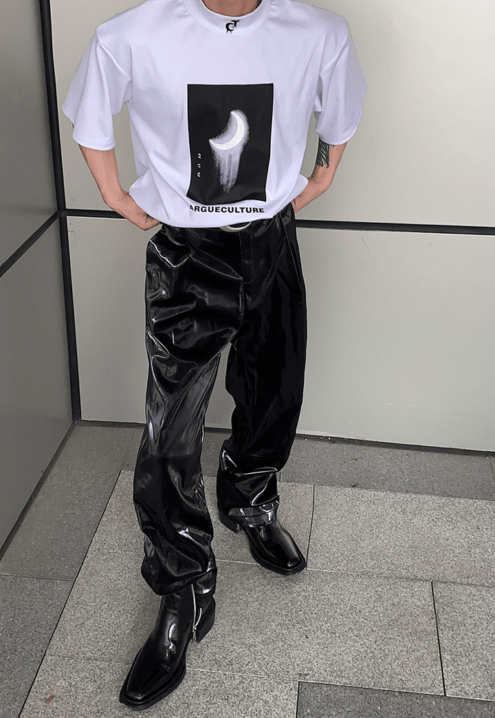 Futuristic Liquid - Feel Faux Leather Pants | Punk Loose Trousers - ArguE CulturE