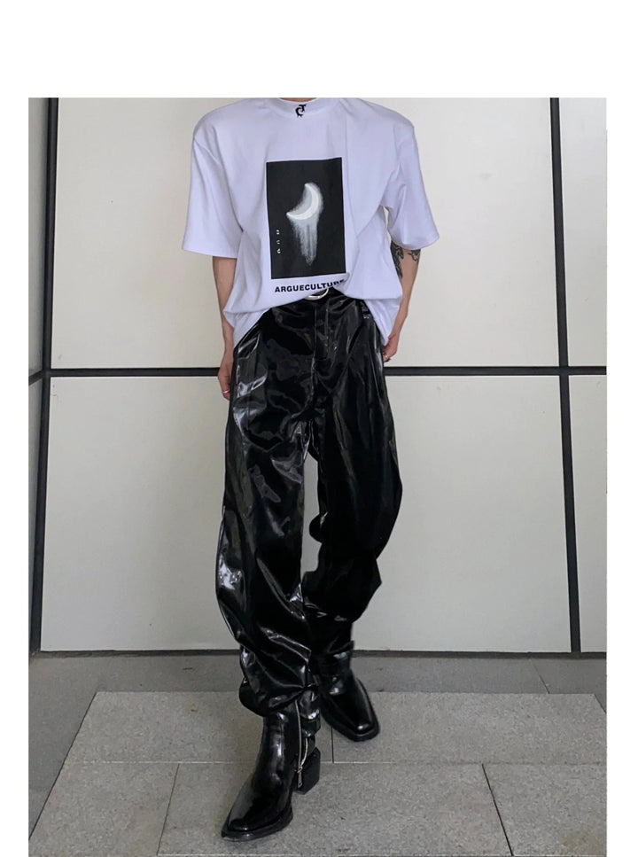 Futuristic Liquid - Feel Faux Leather Pants | Punk Loose Trousers - ArguE CulturE