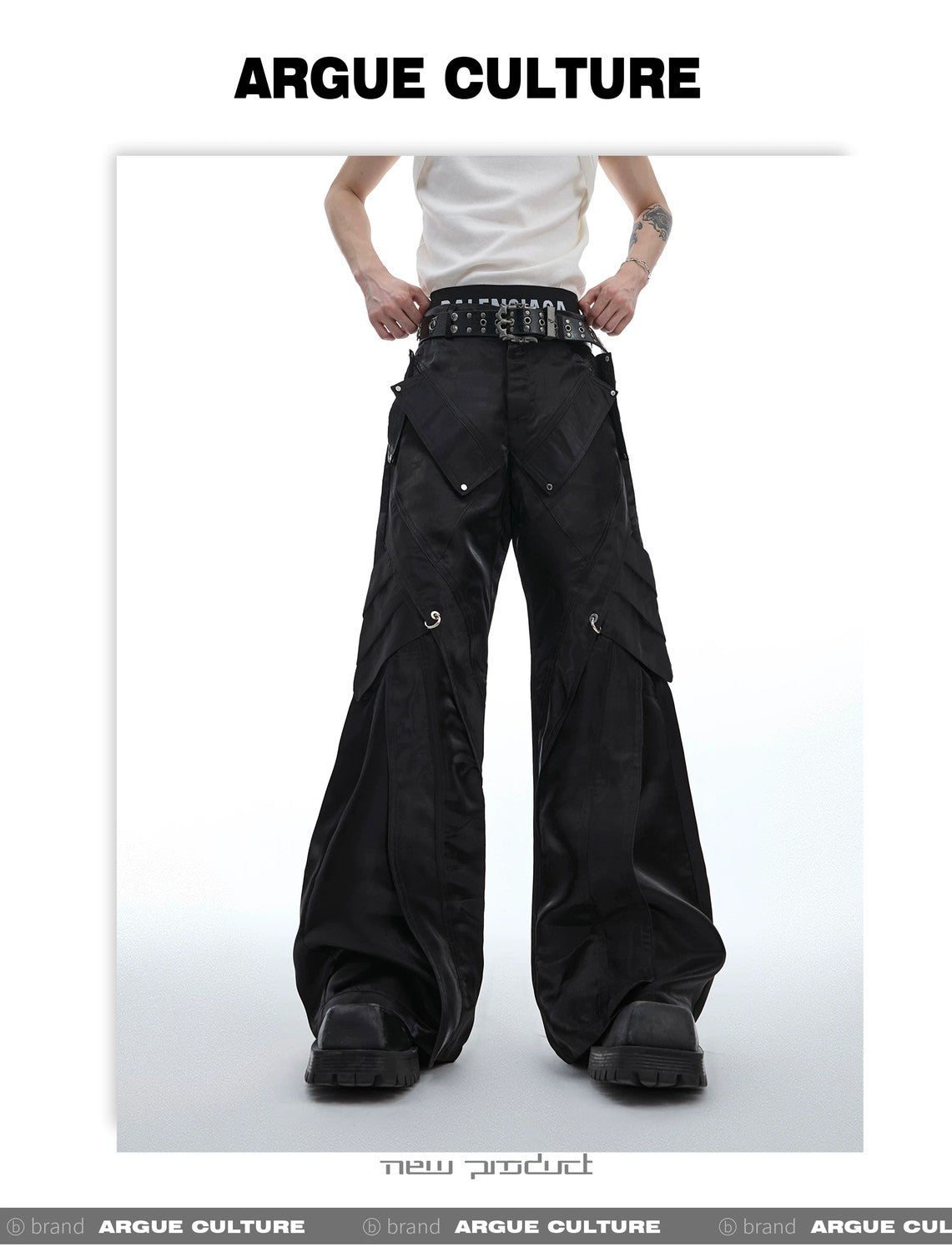 desc::futuristic-liquid-shine-flared-leather-pants-for-men-detail-img-5